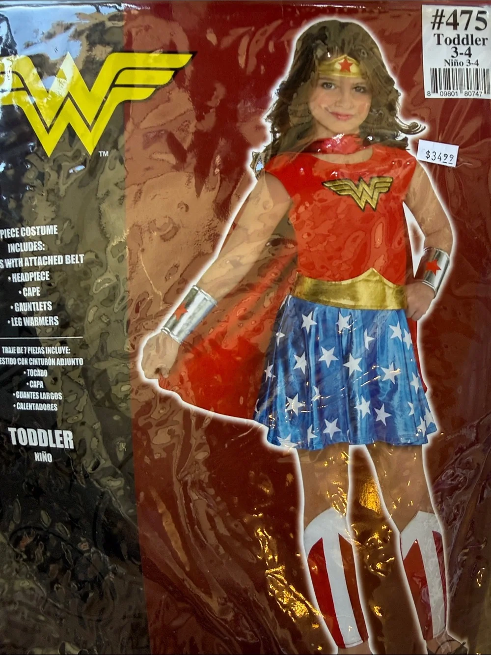Wonder Woman Toddler Costume - Red & Blue Superhero Dress (Toddler)